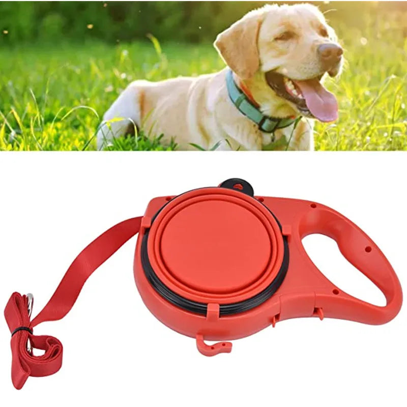 4-in-1 Retractable Dog Leash with Water Bottle & Waste Bag Holder
